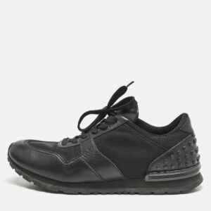 Tod's Black Nylon, Mesh and Leather Low Top Sneakers Size 41