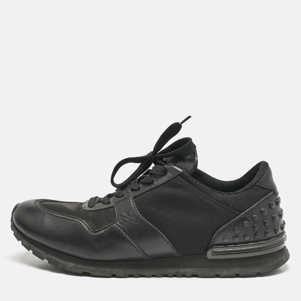 luxury-men-tods-used-shoes-p1151846-010 Tod's Black Nylon, Mesh and Leather Low Top Sneakers Size 41