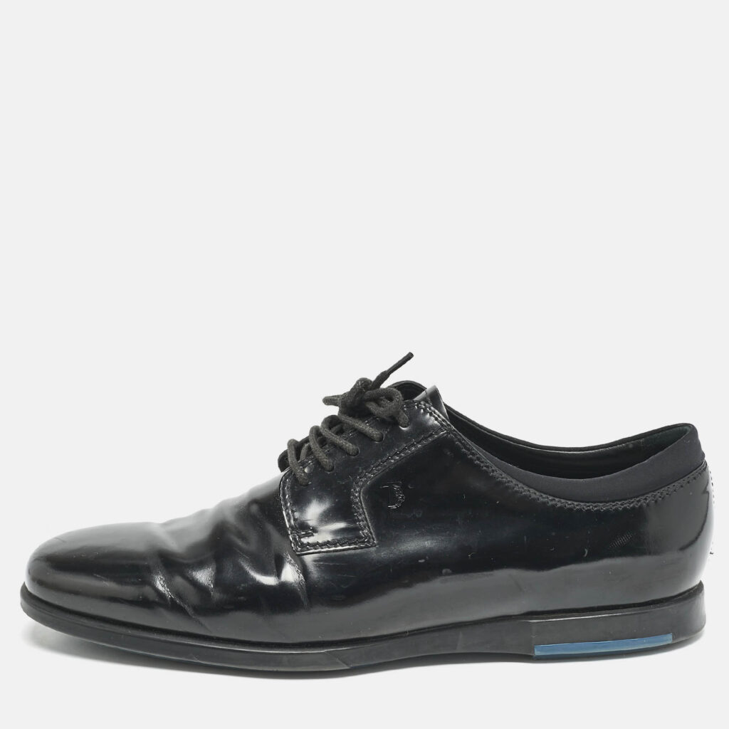 luxury-men-tods-used-shoes-p1155324-010 Tod's Black Leather Lace Up Derby Size 41.5