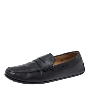 Tod's Black Leather Penny Loafers Size 44