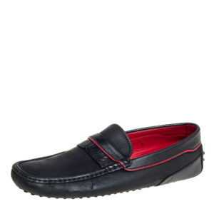 Tod's Black Leather Slip On Loafers Size 43