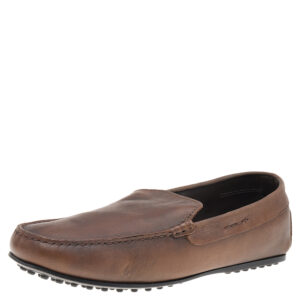 Tods Brown Leather Slip on Loafers Size 42.5