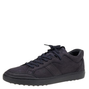 Tod's Midnight Blue Leather Low Top Sneakers Size 41.5