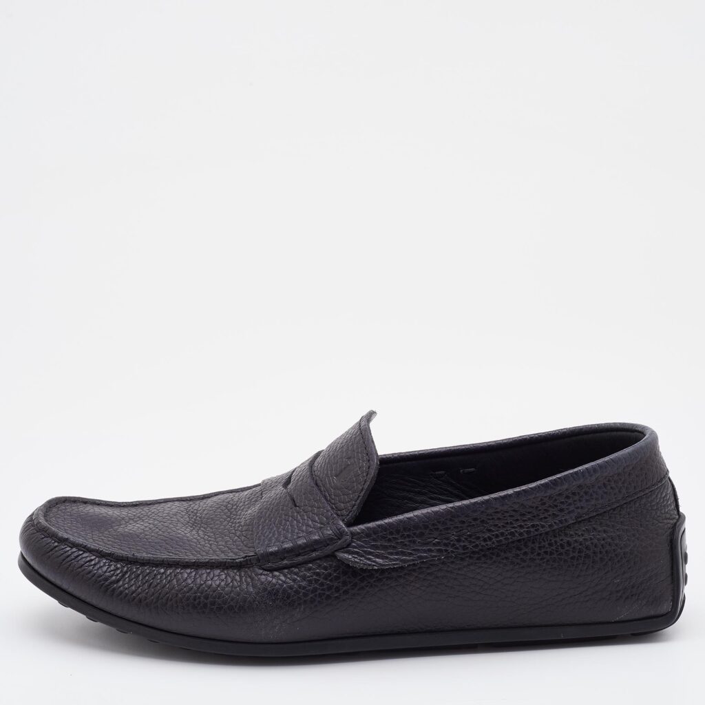 luxury-men-tods-used-shoes-p793917-010 Tod's Black Leather Driving Penny Loafers Size 39.5