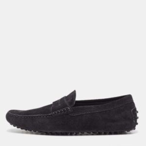 Tod's Black Suede Penny Loafers Size 39