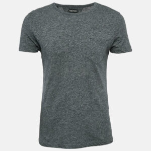Tom Ford Dark Grey Cotton Crew Neck T-Shirt M