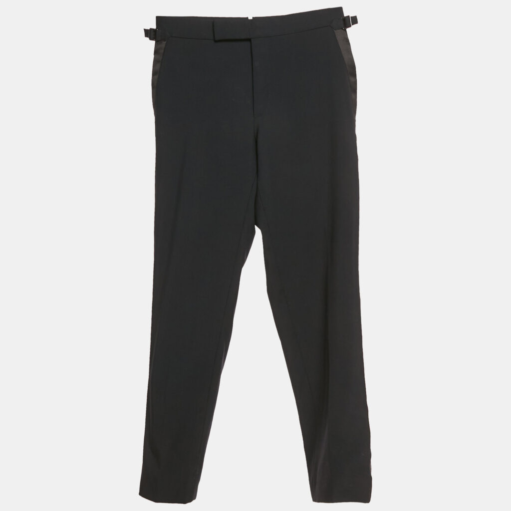 luxury-men-tom-ford-used-clothes-p1135123-002 Tom Ford Black Wool Side Stripe Formal Trousers M