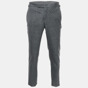 Tom Ford Charcoal Dark Grey Wool Trousers S
