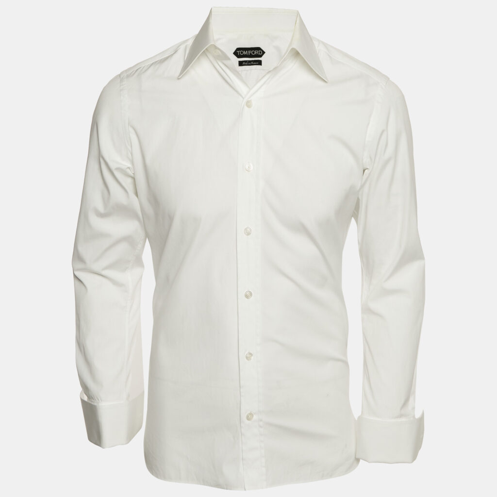 luxury-men-tom-ford-used-clothes-p1142405-007 Tom Ford White Cotton Made To Measure Shirt M