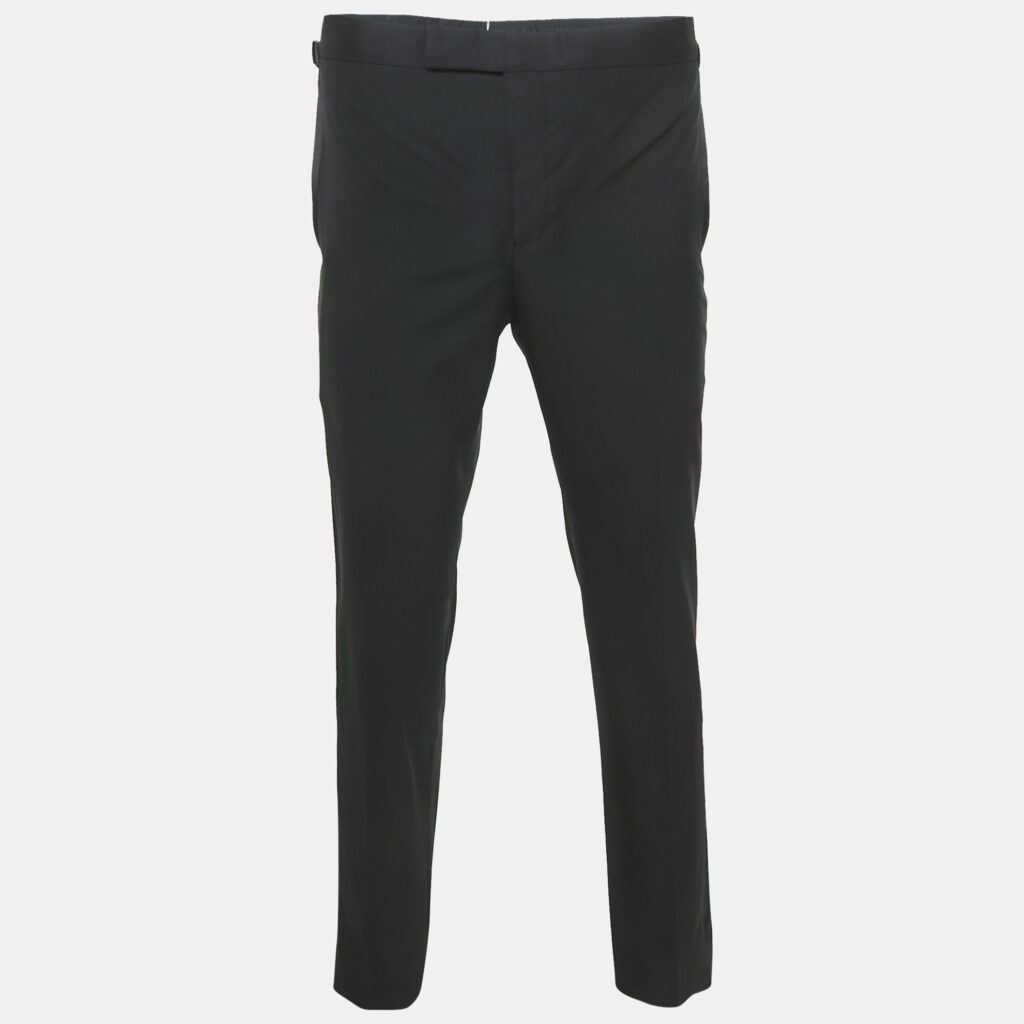 luxury-men-tom-ford-used-clothes-p1142793-001 Tom Ford Black Wool Side Stripe Formal Trousers M