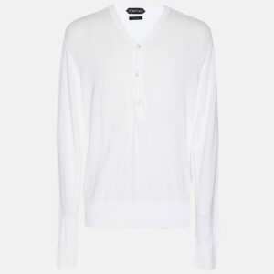 Tom Ford White Cotton Knit Sweatshirt M