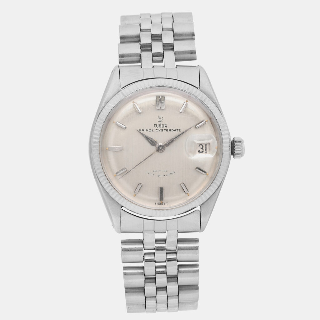 Stacked from 22 images. Method=A (R=8,S=4) Tudor White 14k White gold Prince OysterDate 7966 Automatic Men's Wristwatch 34mm