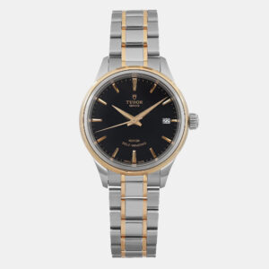 Tudor Black 18k Yellow Gold Steel  Style 12103-0003 Automatic Women's Wristwatch 28mm