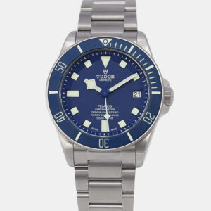 tudor blue titanium pelagos m25600tb-0001 automatic men's wristwatch 42 mm