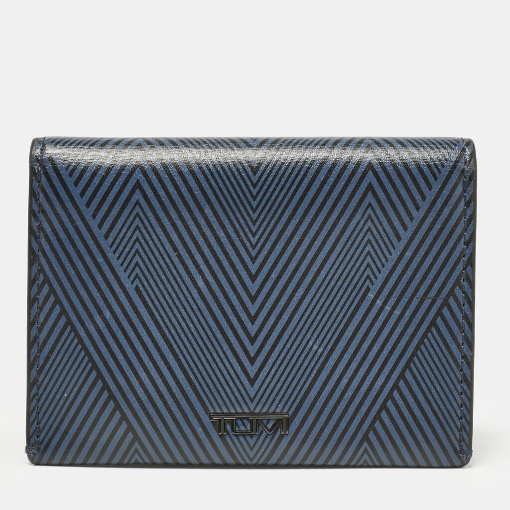 luxury-men-tumi-used-bags-p1108106-005.jpg TUMI Blue/Black Printed Leather Gusseted Card Case