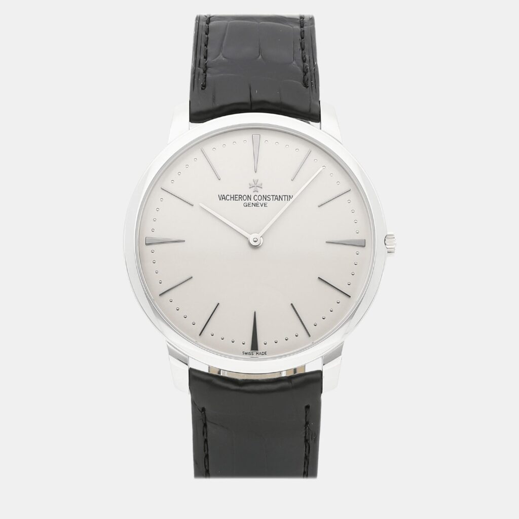 luxury-men-vacheron-constantin-used-watches-p1004684-004 Vacheron Constantin Silver Platinum Patrimony 81180/000P-9332 Manual Winding Men's Wristwatch 40 mm