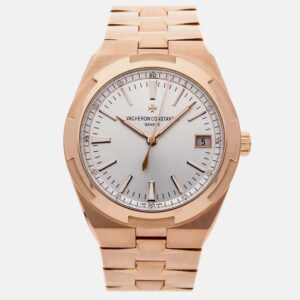 Vacheron Constantin Silver 18k Rose Gold Overseas 4500V/000R-B127 Automatic Men's Wristwatch 41 mm