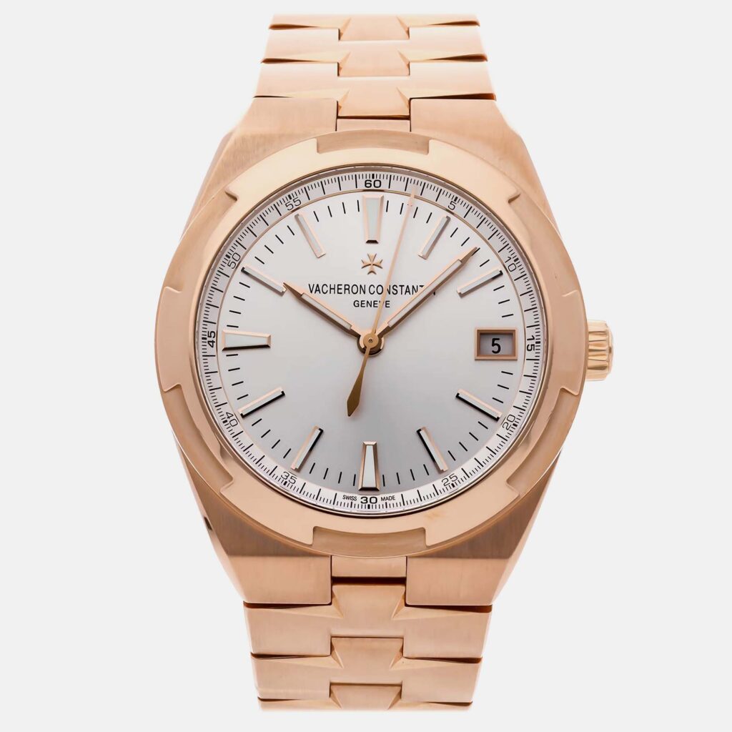 luxury-men-vacheron-constantin-used-watches-p1075914-006 Vacheron Constantin Silver 18k Rose Gold Overseas 4500V/000R-B127 Automatic Men's Wristwatch 41 mm