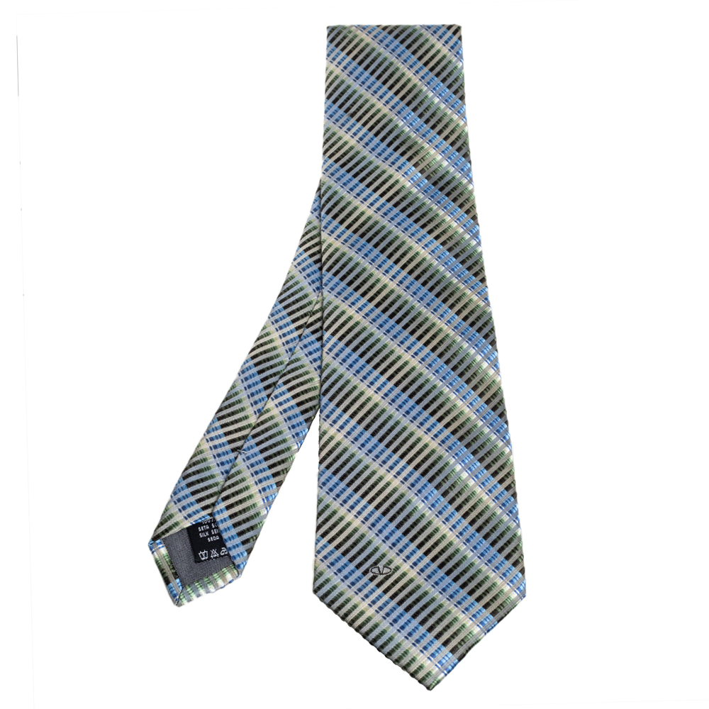 luxury-men-valentino-used-accessories-p453243-001 Valentino Multicolor Striped Jacquard Silk Tie