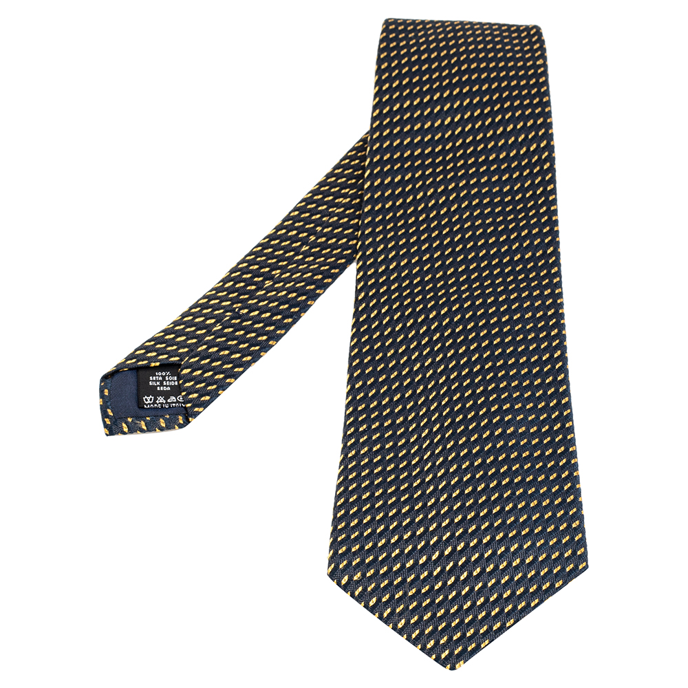luxury-men-valentino-used-accessories-p488448-005 Valentino Dark Blue Jacquard Silk Traditional Tie