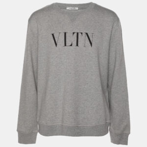 Valentino Grey Cotton Blend VLTN  Long Sleeve Sweater L