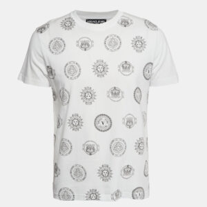Versace Jeans Couture White Printed Jersey Cre Neck T-Shirt L