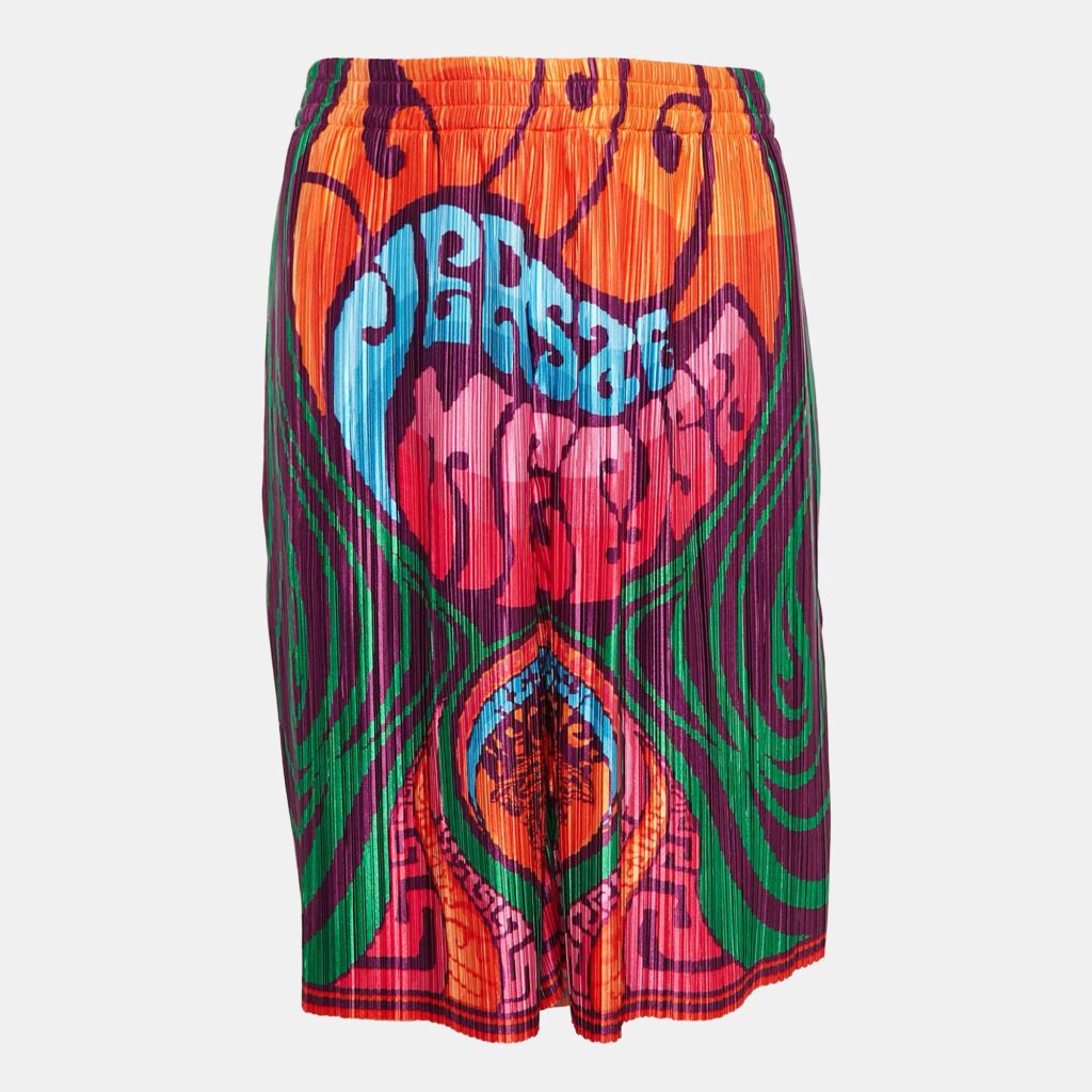 luxury-men-versace-new-clothes-p1046558-002 Versace Multicolor Medusa Print Satin Plisse College Fit Shorts XXL