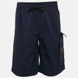 Versace Navy Blue Cotton Poplin Pocket Detail Shorts S
