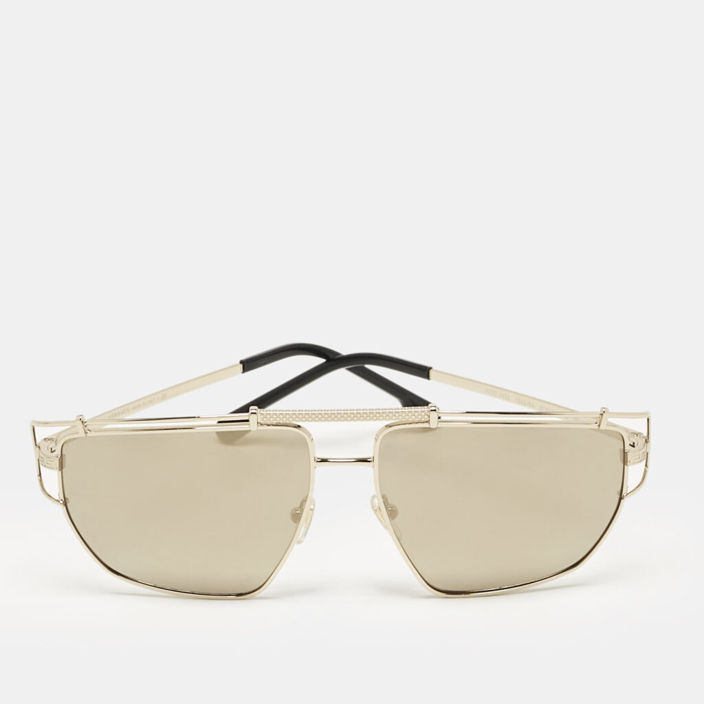 luxury-men-versace-used-accessories-p1074057-001 Versace Gold Mirror MOD 2202 Aviator Sunglasses