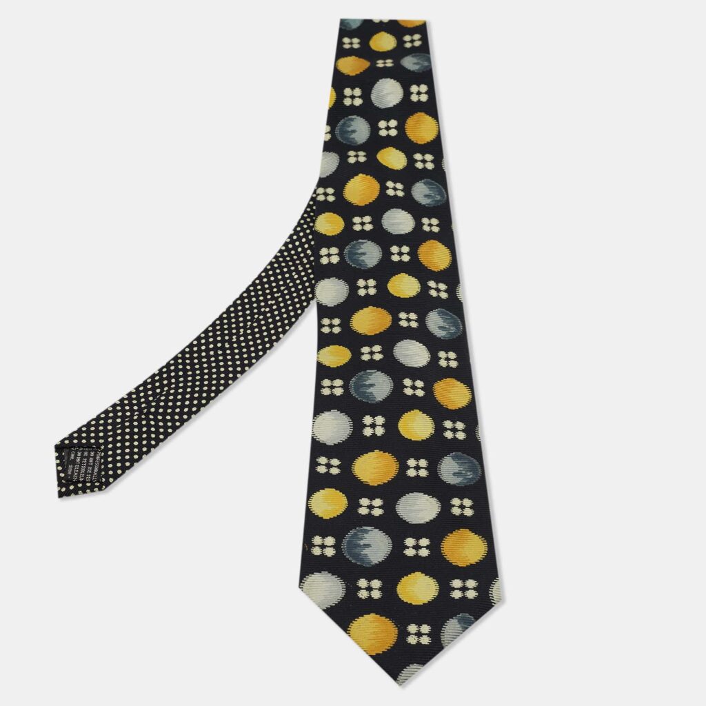 luxury-men-versace-used-accessories-p747330-003 Gianni Versace Black Printed Textured Silk Tie