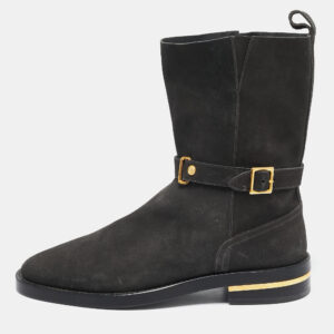 Versace Olive Green Suede Ankle Boots Size 44