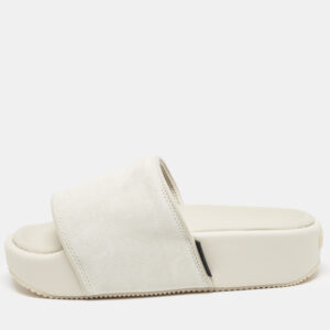 Y-3 Grey Suede Flat Slides Size 42