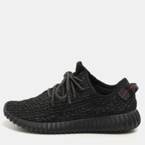Yeezy x Adidas Pirate Black Knit Fabric Boost 350 V1 Lace Up Sneaker Size 42