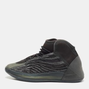Yeezy x Adidas Black Mesh and Neoprene QNTM Onyx Sneakers Size 43 1/3