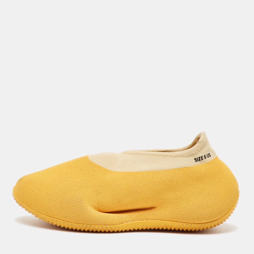 luxury-men-yeezy-x-adidas-used-shoes-p1009414-003 Yeezy x Adidas Yellow Knit Fabric Low Top Sneakers Size 38.5