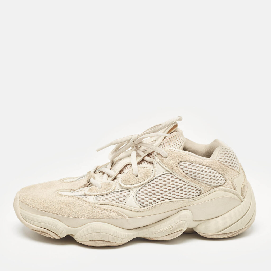 luxury-men-yeezy-x-adidas-used-shoes-p1026247-004 Yeezy x Adidas Grey Mesh and Suede Yeezy 500 Lace Up Sneakers 41 1/3