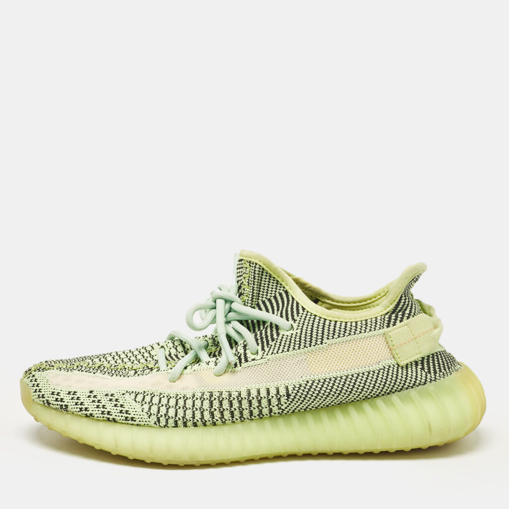 luxury-men-yeezy-x-adidas-used-shoes-p1046187-006 Yeezy x Adidas Green Knit Fabric Boost 350 V2 Yeezreel (Non-Reflective) Sneakers Size 43 1/3