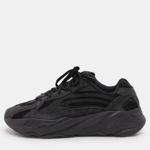 Yeezy x Adidas Black Suede and Mesh Boost 700 "Vanta" Low Top Sneakers Size 40 2/3