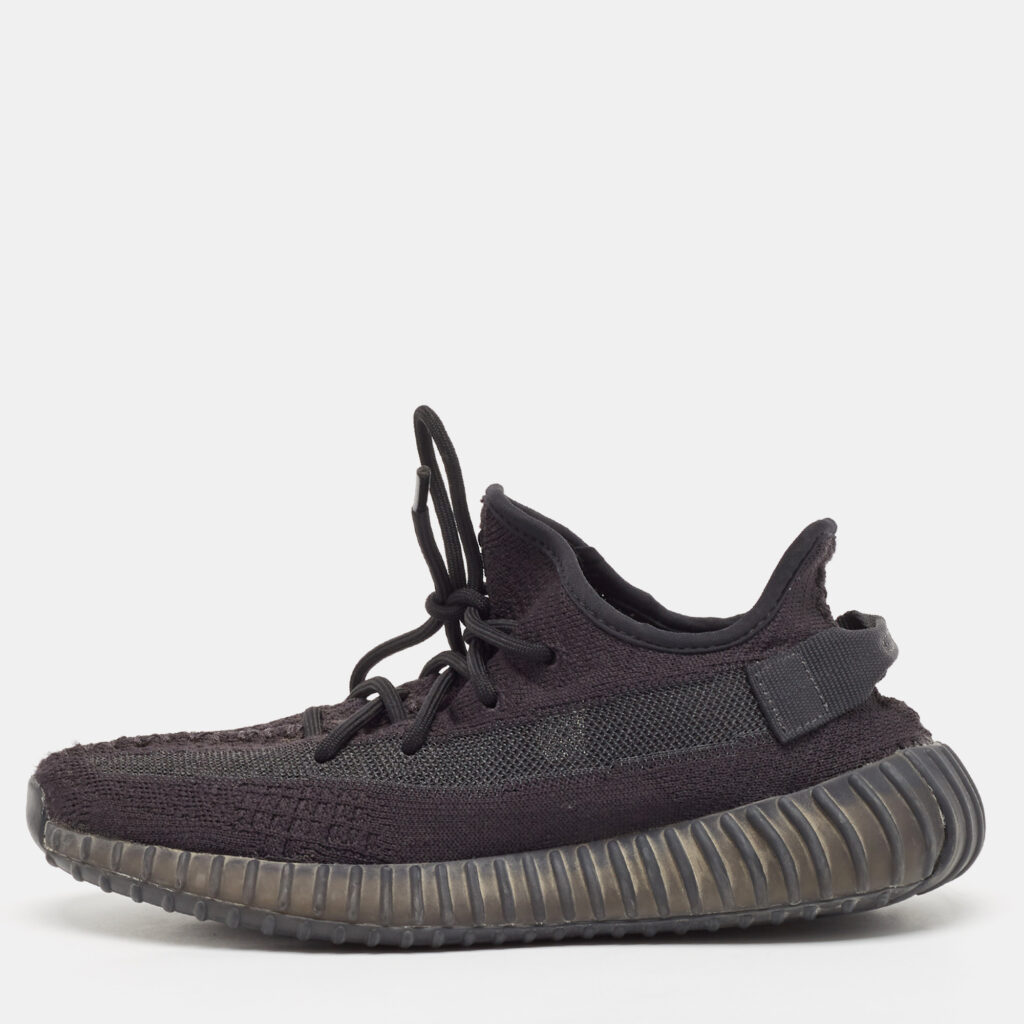 luxury-men-yeezy-x-adidas-used-shoes-p1096664-010 Yeezy x Adidas Black Knit Fabric Boost 350 V2 Black Sneakers Size 41 1/3