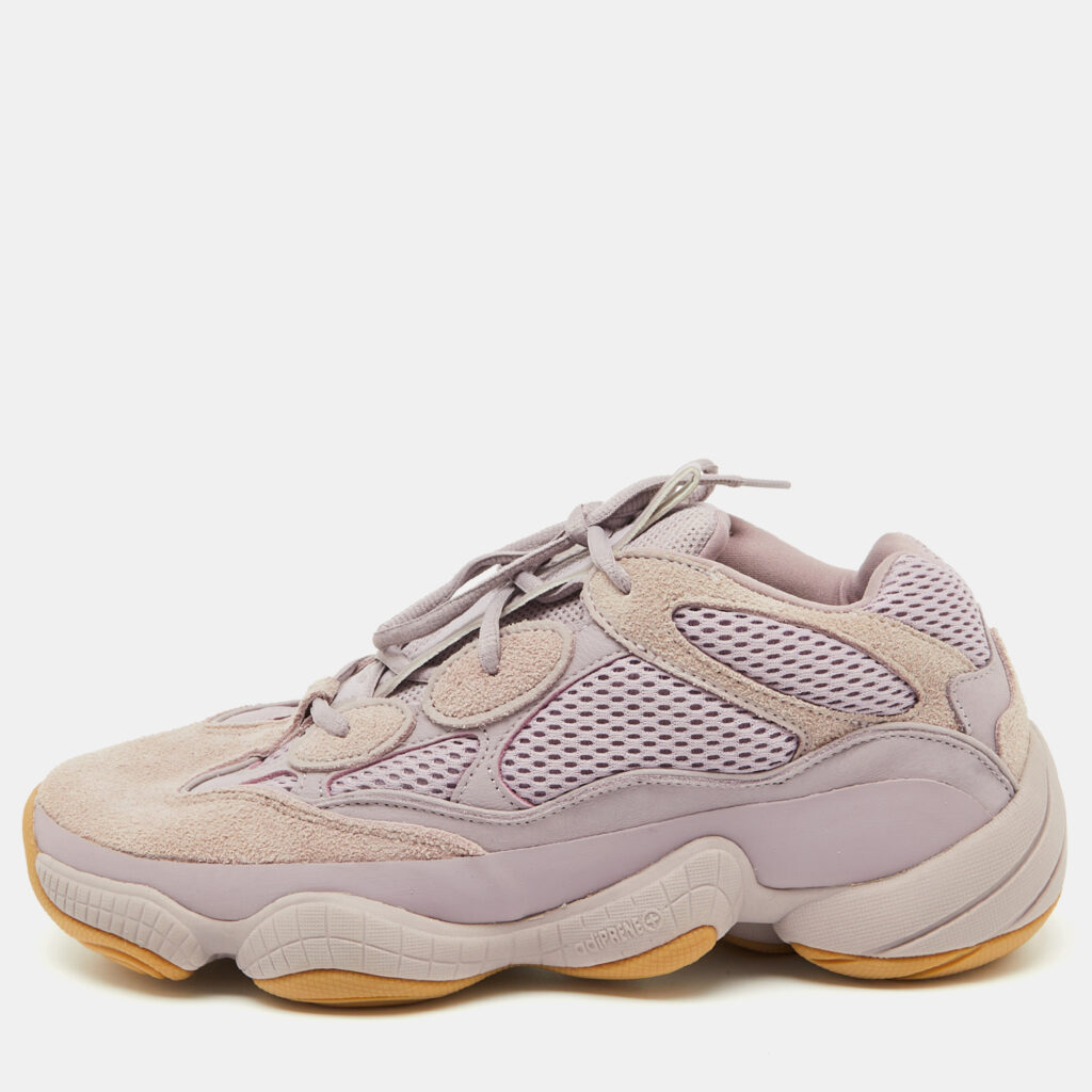 luxury-men-yeezy-x-adidas-used-shoes-p1097102-001 Yeezy x Adidas Pink Suede and Mesh Yeezy 500 Soft Vision Sneakers Size 45 1/3