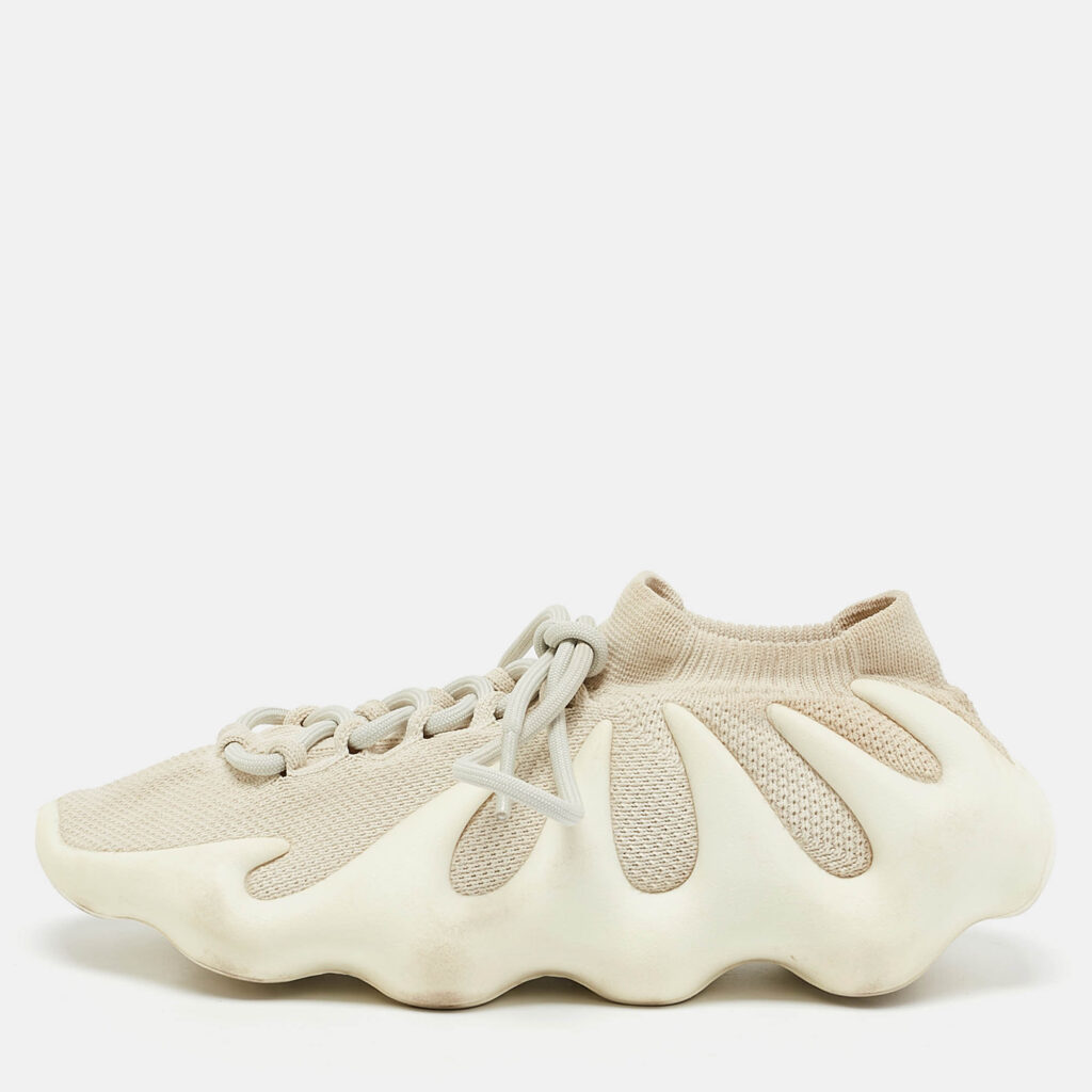 luxury-men-yeezy-x-adidas-used-shoes-p1100480-010 Yeezy x Adidas Off White Knit Fabric 450 Cloud White Sneakers Size 39 1/3