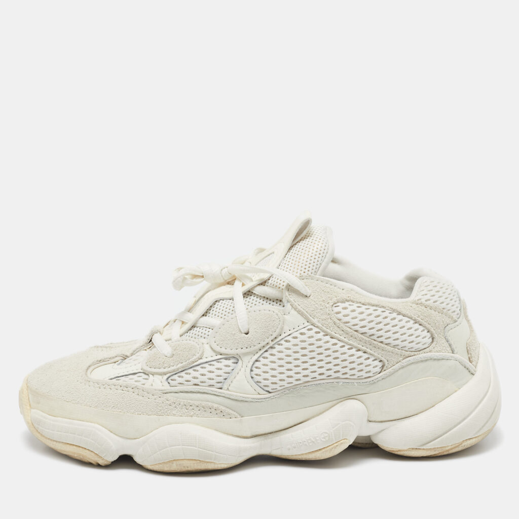 luxury-men-yeezy-x-adidas-used-shoes-p1109559-001 Yeezy x Adidas White Mesh And Suede Yeezy 500 Blush Sneakers Size 40
