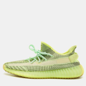 Yeezy x Adidas Neon Green Knit Fabric Boost 350 V2 Yeezreel (Non Reflective) Sneakers Size 44