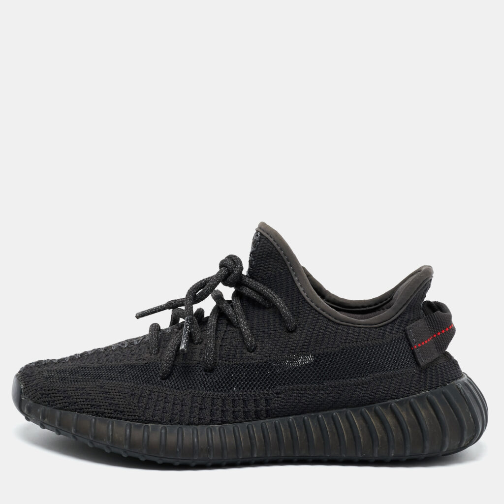 luxury-men-yeezy-x-adidas-used-shoes-p1121454-007 Yeezy x Adidas Black Knit Fabric Boost 350 V2 Static Black Sneakers Size 39 1/3