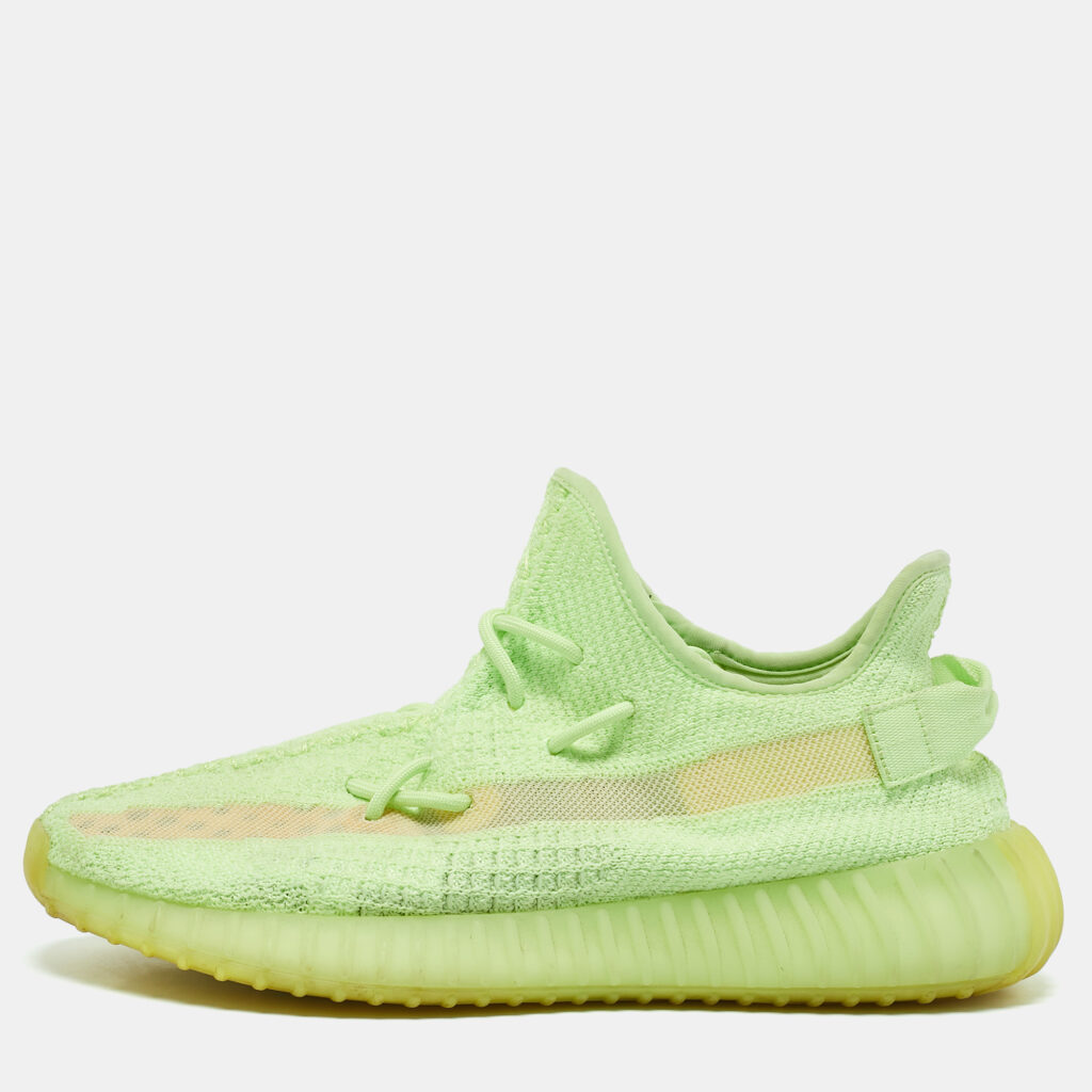 luxury-men-yeezy-x-adidas-used-shoes-p1136242-002 Yeezy x Adidas Green Knit Fabric Boost 350 V2 Glow Sneakers Size 43 1/3