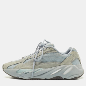 Yeezy x Adidas Blue Canvas and Suede Boost 700 V2 Hospital Blue Sneakers Size 43 1/3