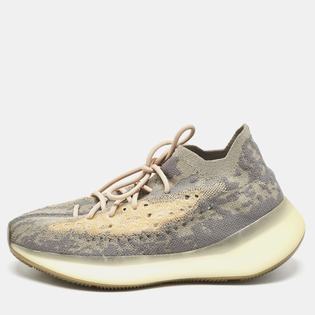 luxury-men-yeezy-x-adidas-used-shoes-p1150120-003 Yeezy x Adidas Grey Knit Fabric Boost 380 Mist Reflective Sneakers Size 43 1/3