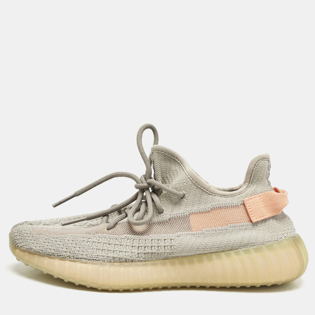 luxury-men-yeezy-x-adidas-used-shoes-p1154990-001 Yeezy x Adidas Grey Knit Fabric Boost 350 V2 True Form Sneakers Size 42