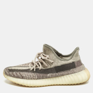 Yeezy x Adidas Beige/Brown Knit Fabric Boost 350 V2 Zyon Sneakers Size 43 1/3