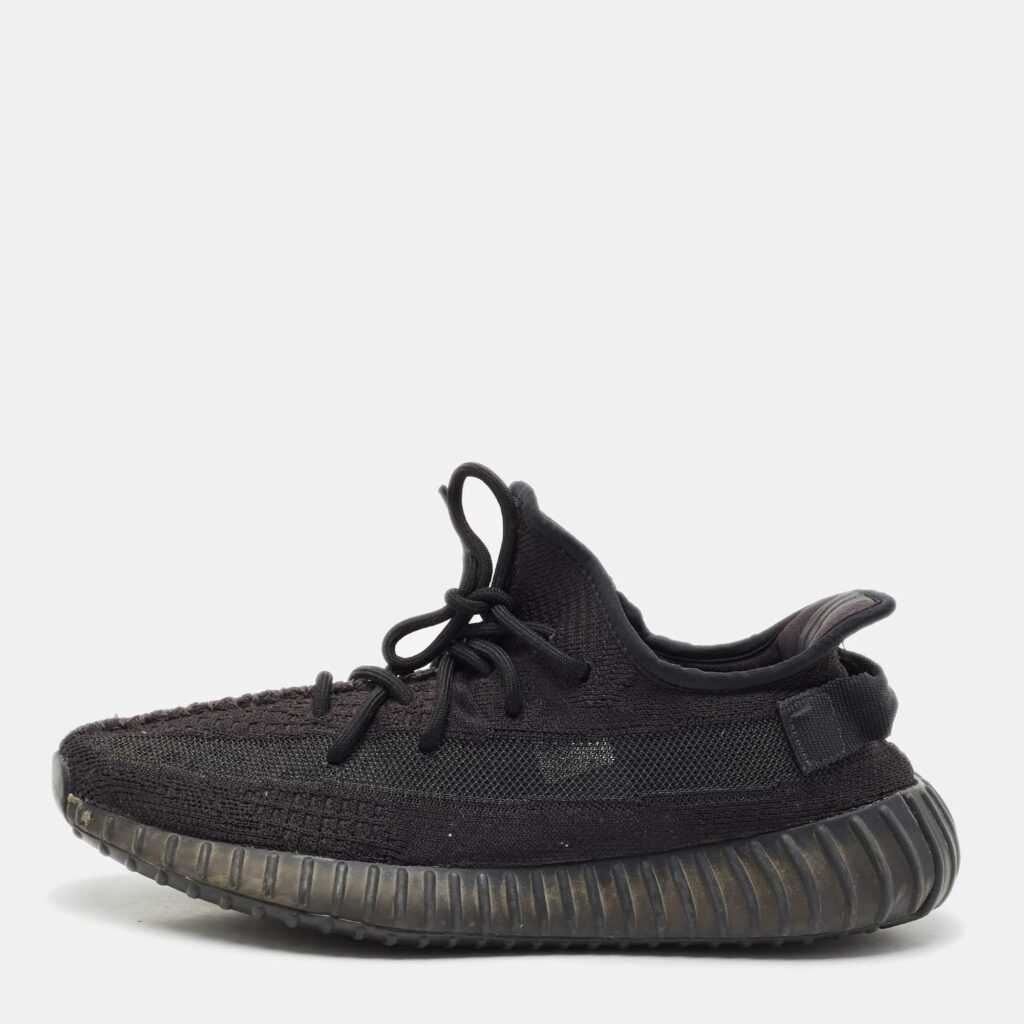luxury-men-yeezy-x-adidas-used-shoes-p1155104-003 Yeezy x Adidas Black Knit Fabric Boost 350 V2 Black Cinder Low Top Sneakers Size 43 1/3